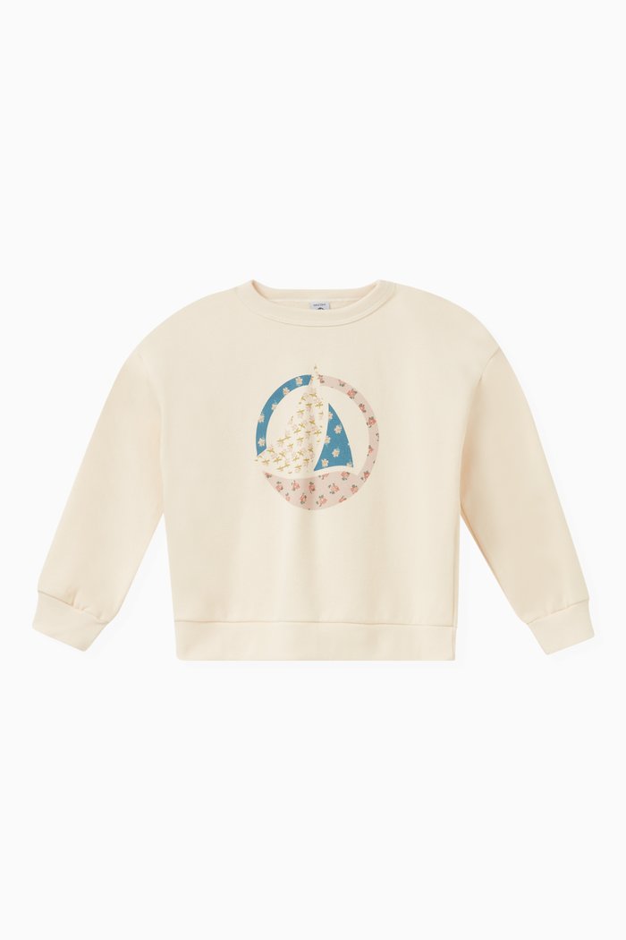 

Logo Sweatshirt in Fleece-Cotton, Neutral