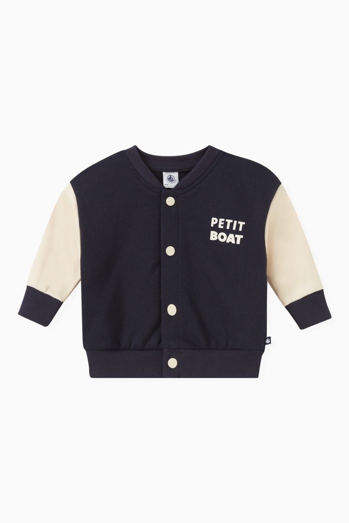 Baseball Jacket in Fleece Cotton, Multicolour