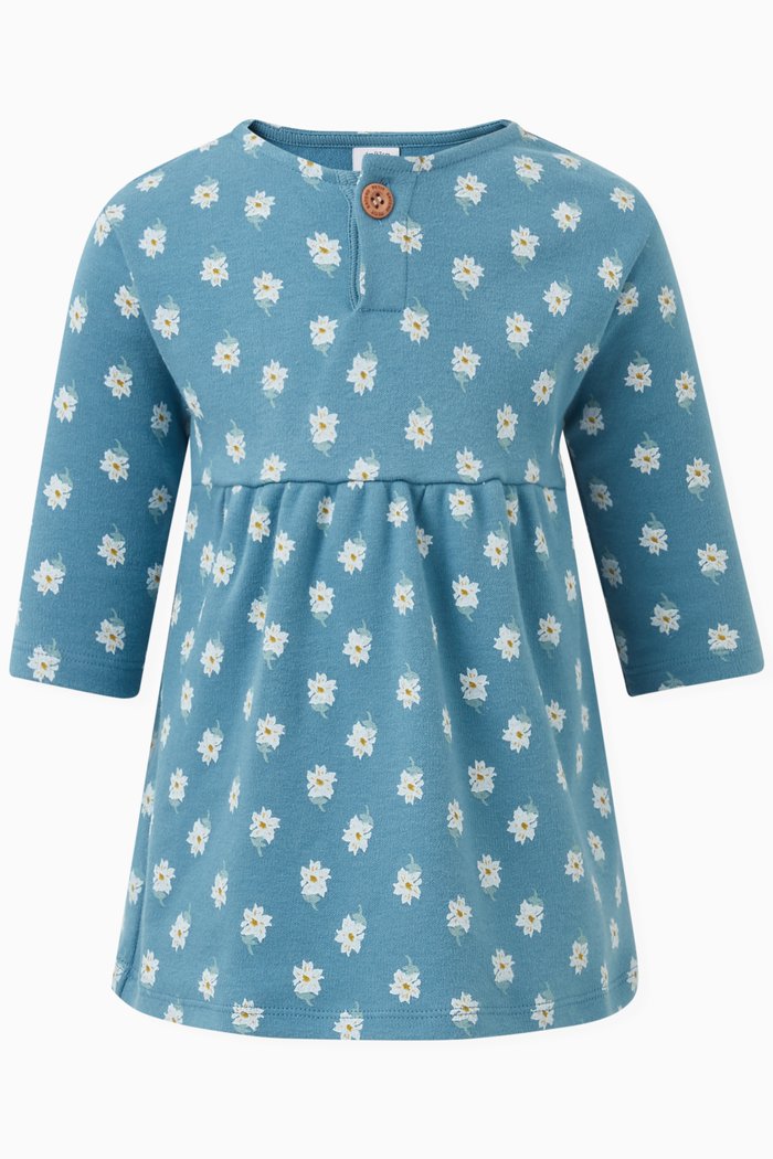 

Floral Print Dress in Thick Jersey, Multicolour