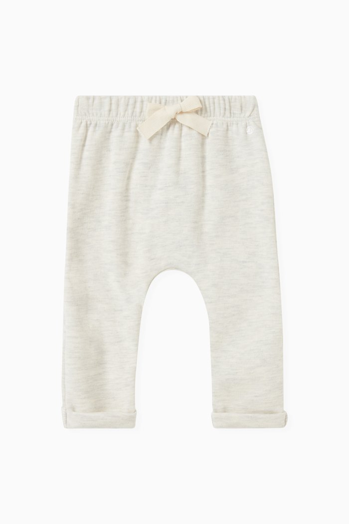 

Embroidered Logo Pants in Thick Jersey, Neutral