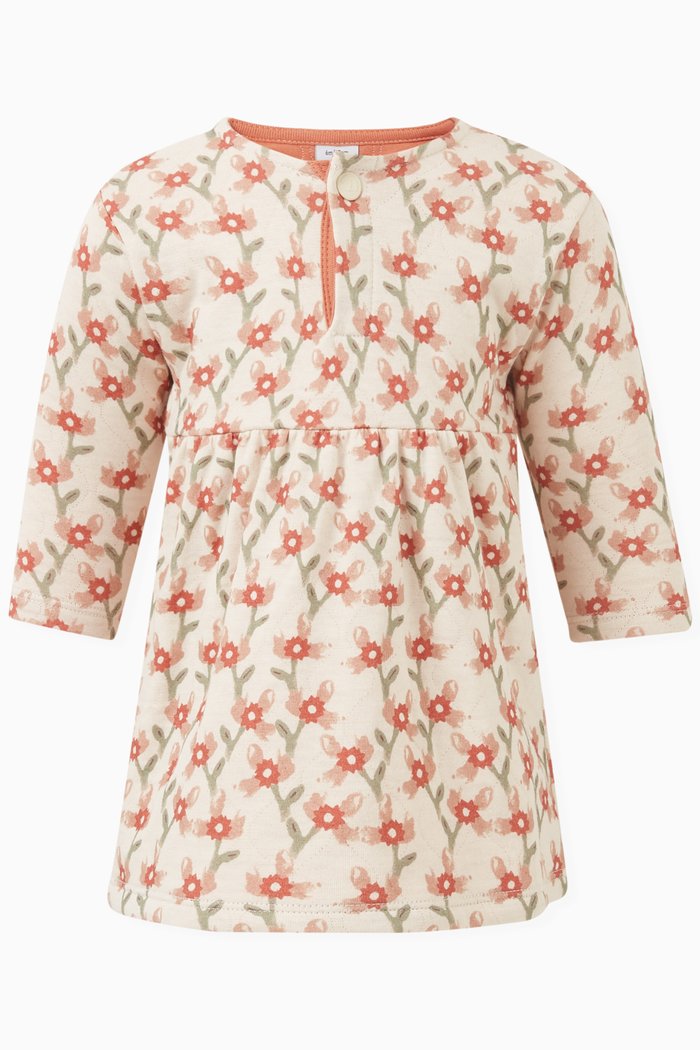 

Floral Print Quilted Dress in Cotton, Multicolour