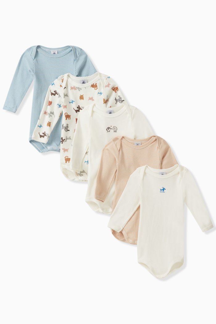 

Dog Theme Bodysuits, Set of 5, in Cotton, Multicolour