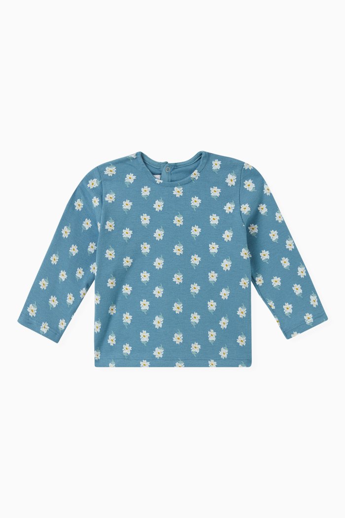 

Floral Print T-Shirt in Cotton, Multicolour