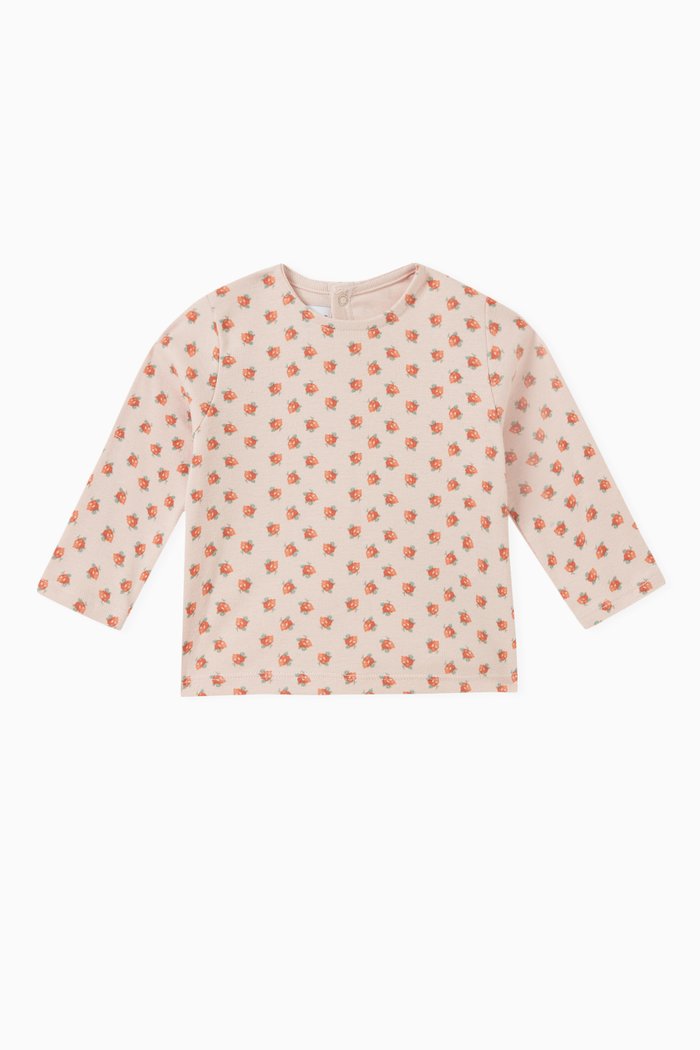 

Floral Print T-Shirt in Cotton, Multicolour