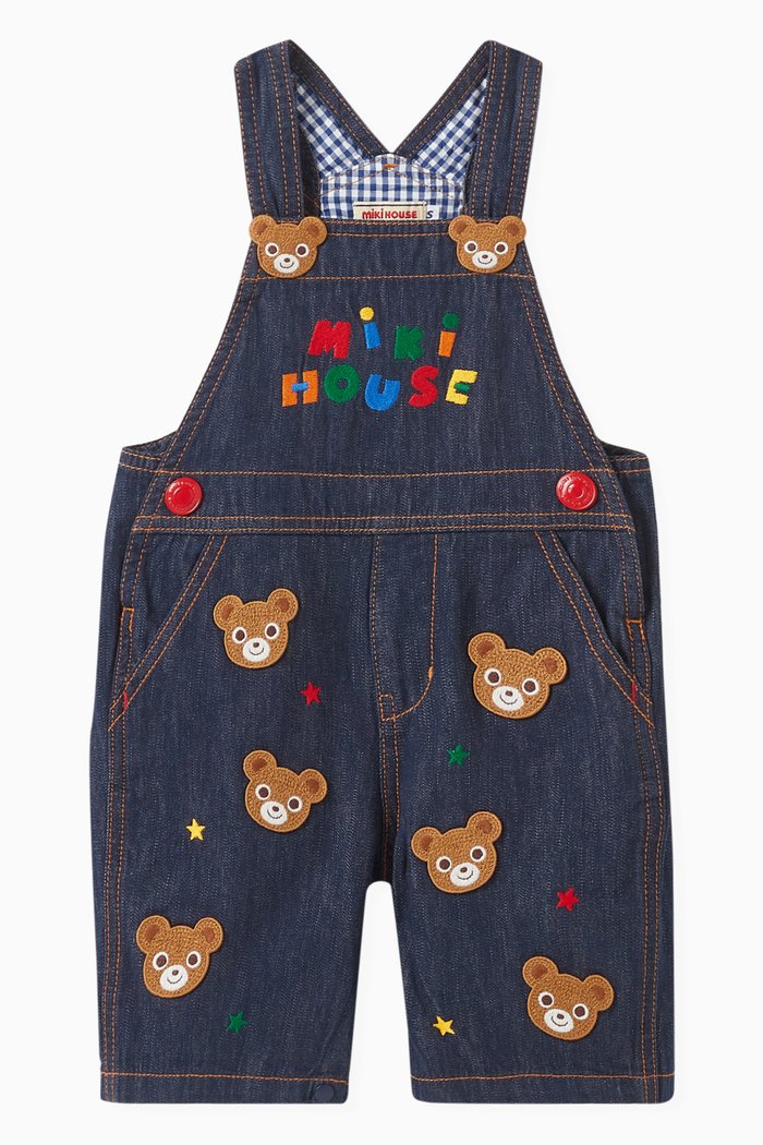 

Logo-embroidered Dungarees in Cotton, Brown