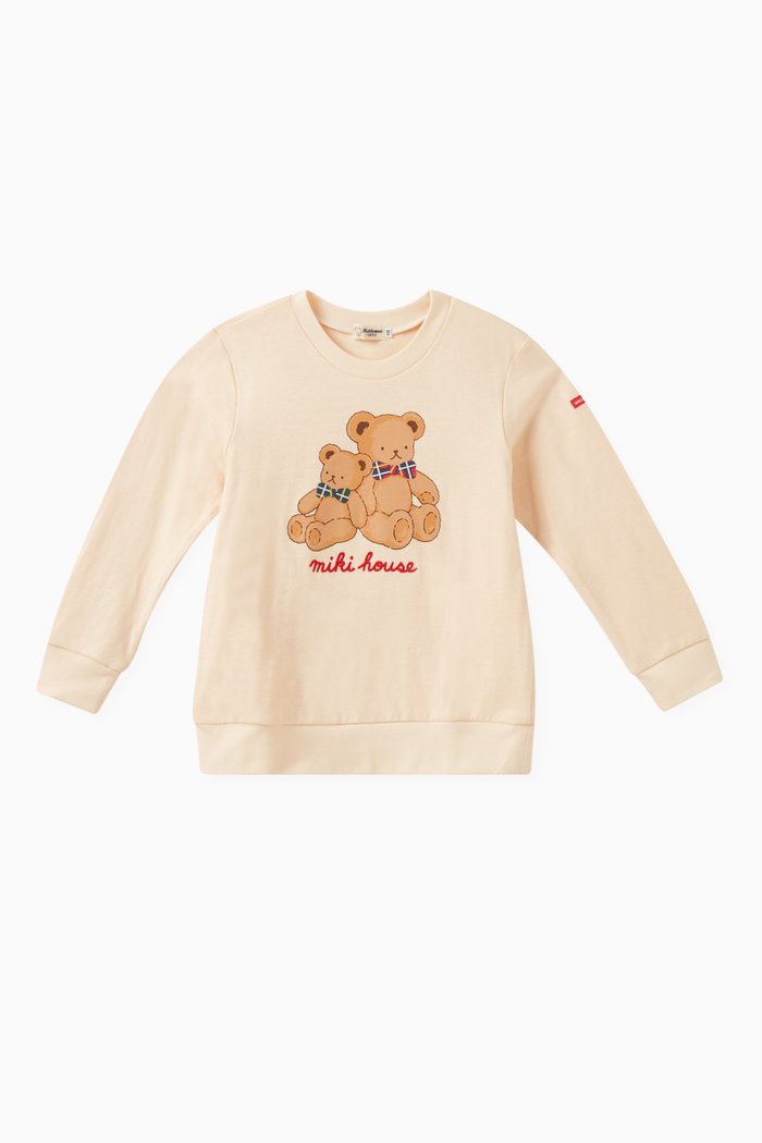 

Bear Print Sweater in Cotton, White
