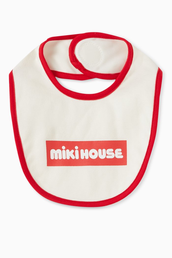 

Logo Bib in Cotton Blend, White