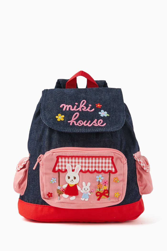 

Logo-embroidered Rucksack in Cotton, Blue