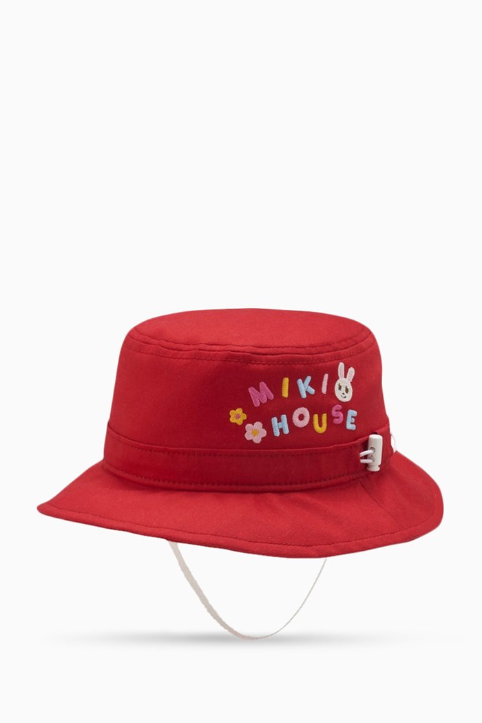 

Logo-embroidered Bucket Hat in Cotton, Red