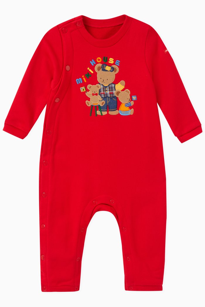 

Bear Logo Coverall in Cotton, Red