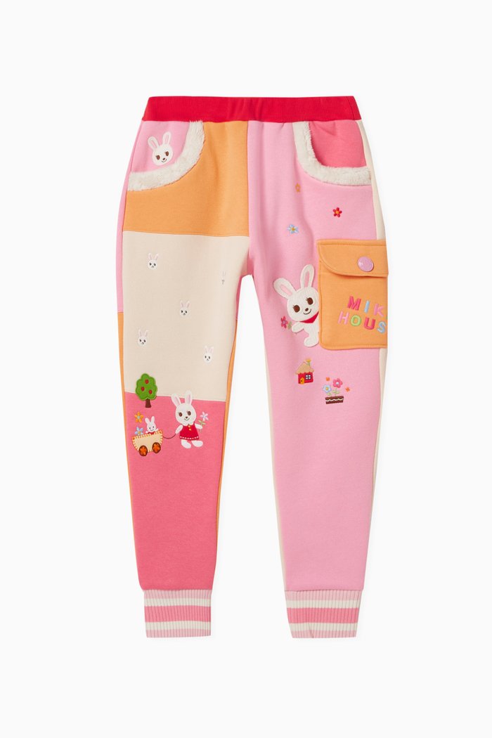 

Patch Print Pants in Cotton Blend, Pink
