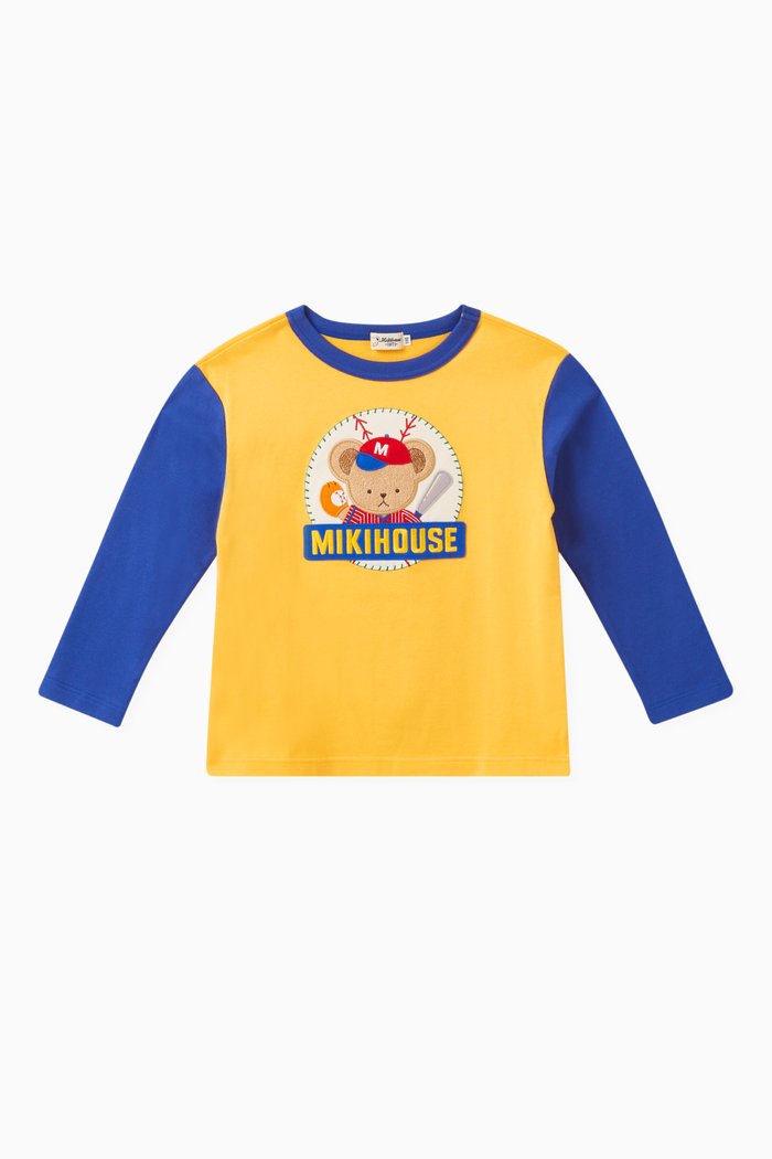 Baseball Logo T-shirt in Cotton, Yellow