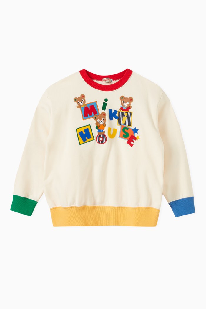 

Logo Bear Patches Sweatshirt in Cotton, White