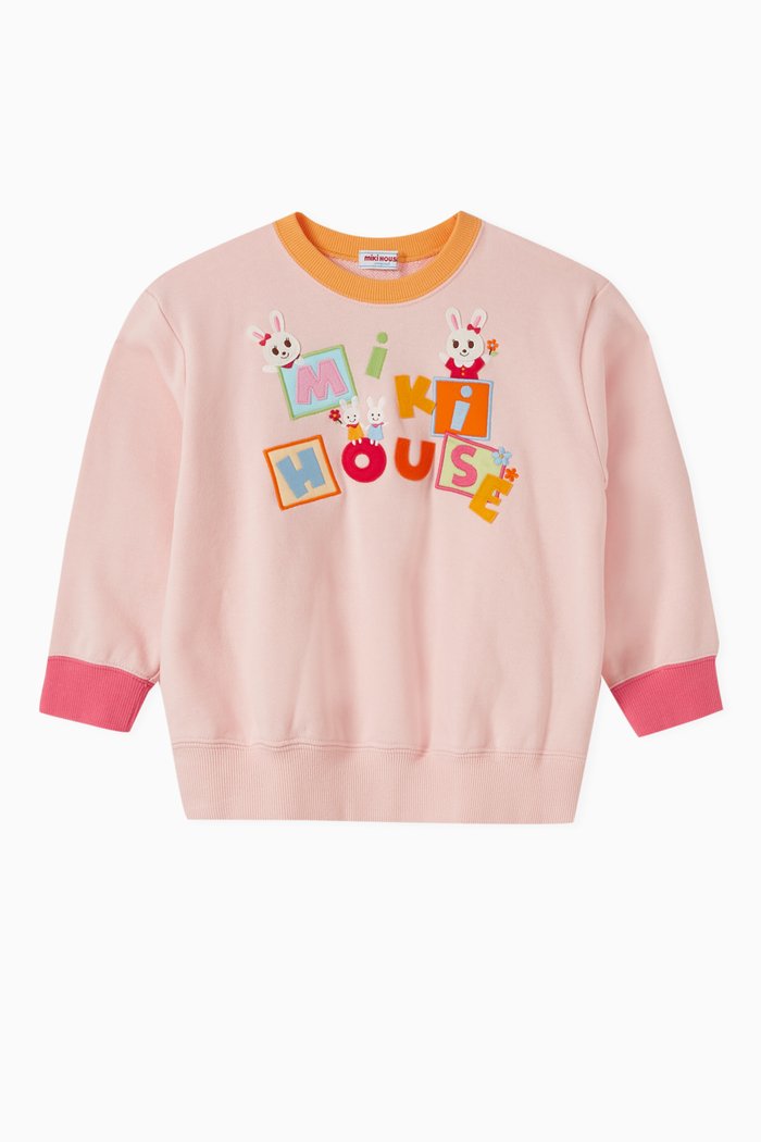 Logo Sweatshirt in Cotton, Pink