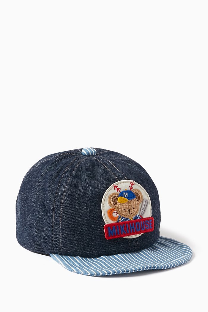 

Baseball Bear Logo Cap in Cotton, Blue