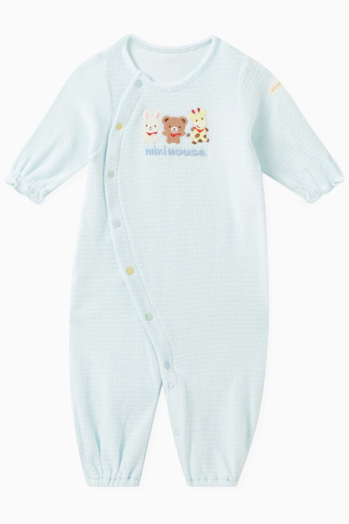 Two-way Logo Coverall in Cotton, Blue