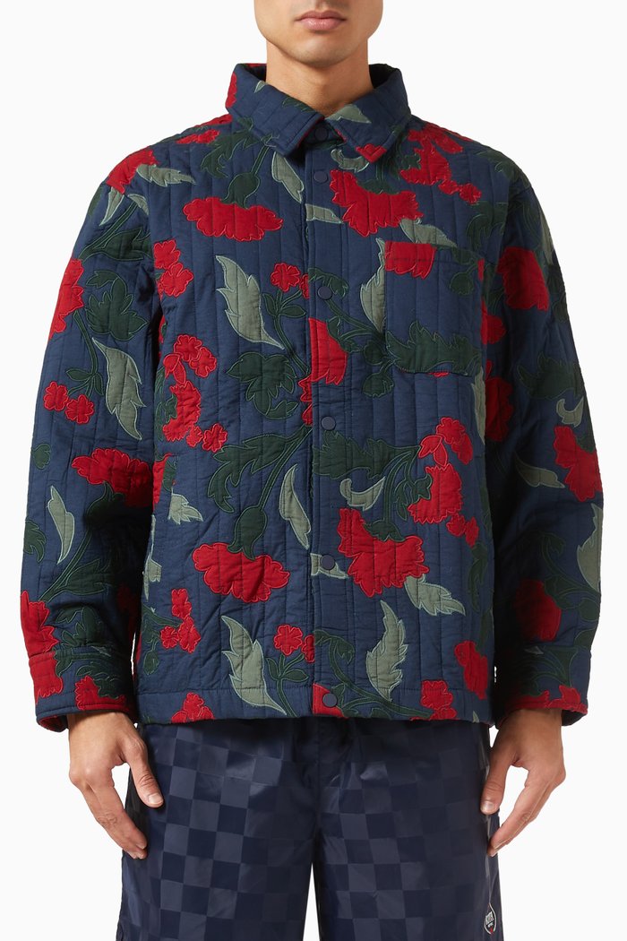 

Patchwork Brixton Puffed Shirt Jacket, Blue