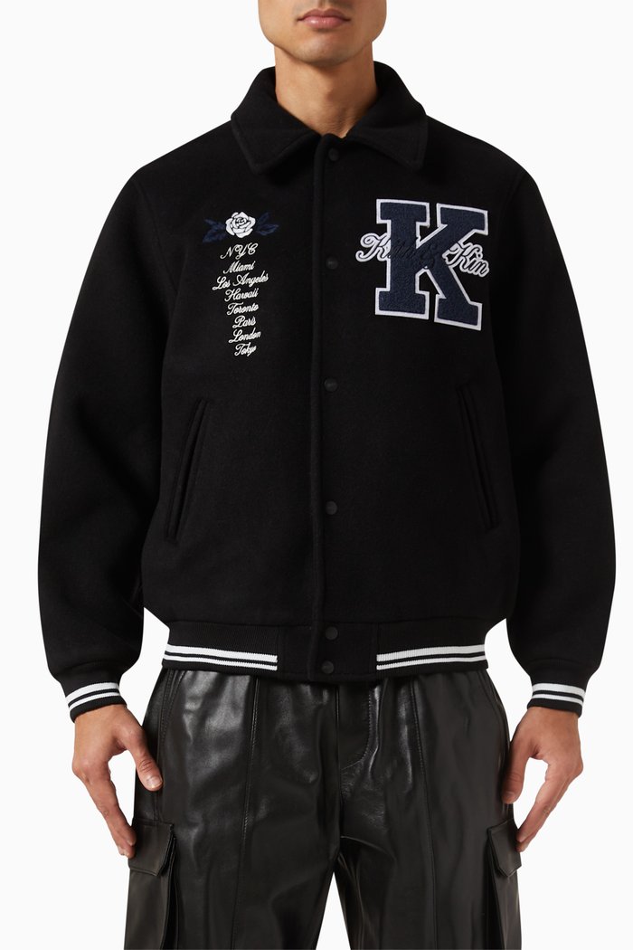 

Coaches Jacket in Wool-blend, Black