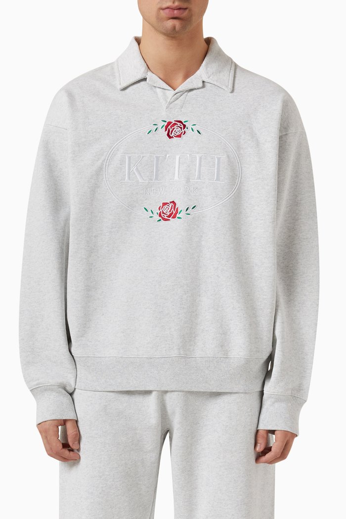 

Nelson Collared Sweatshirt in Cotton-fleece, Grey