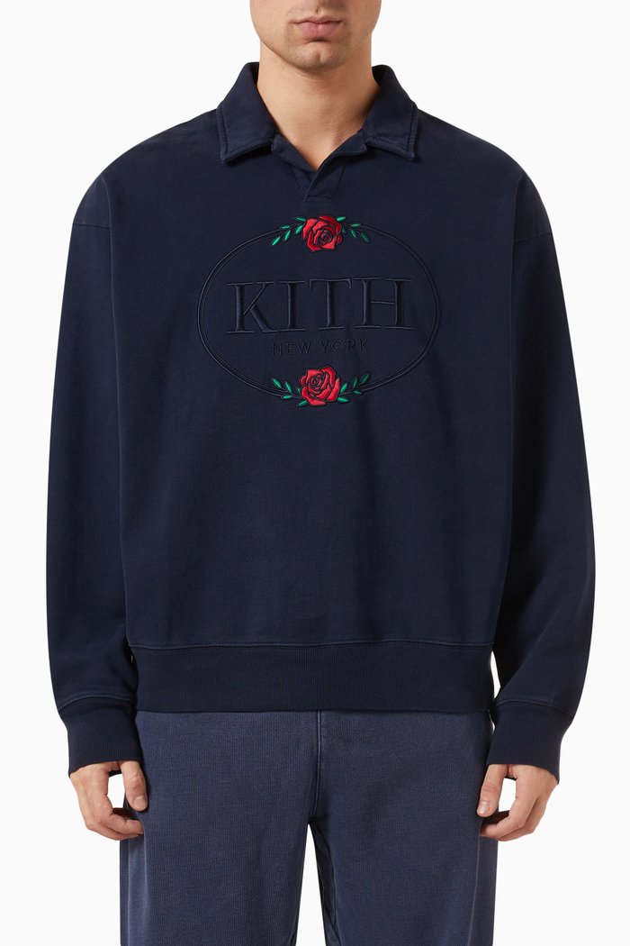 

Nelson Collared Sweatshirt in Cotton-fleece, Blue
