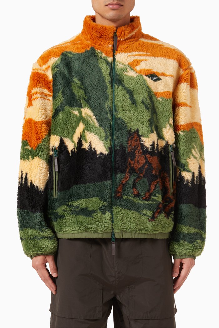

Pinehurst Zip-closure in Sherpa-blend fabric, Orange