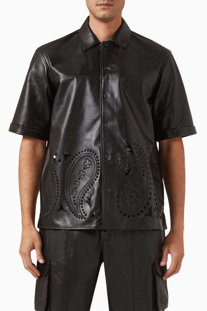 

Reade Shirt in Leather, Black