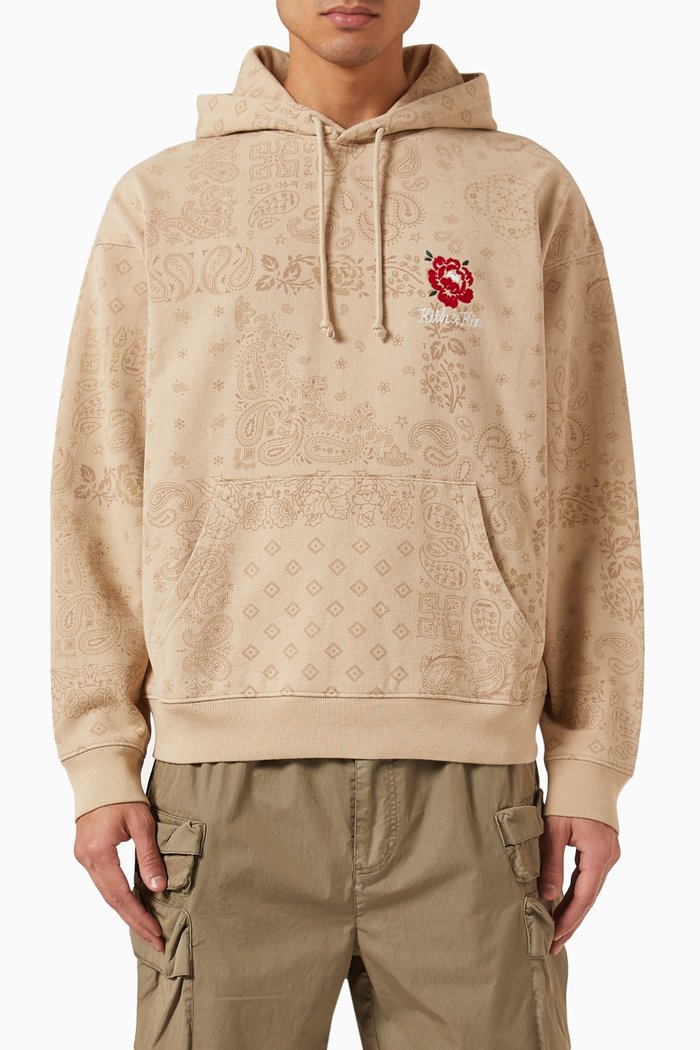 

Nelson Paisley Hoodie in Cotton-fleece, Neutral