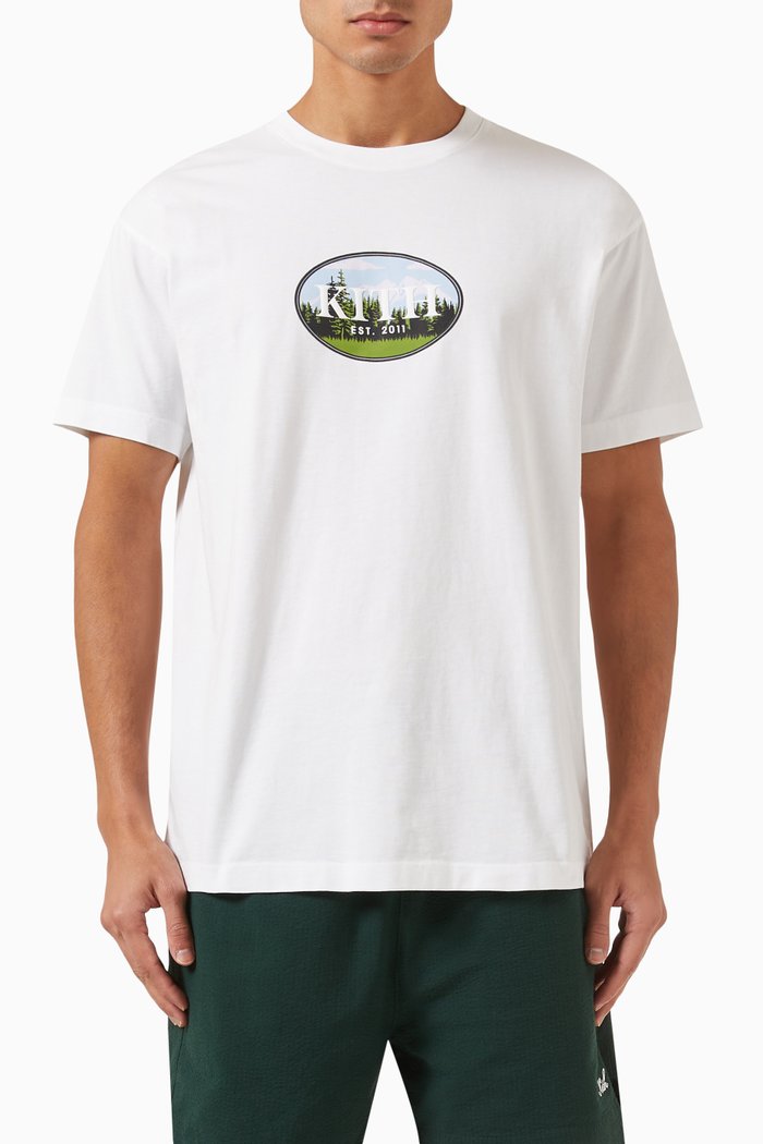 

Mountain Scene T-shirt in Cotton-jersey, White