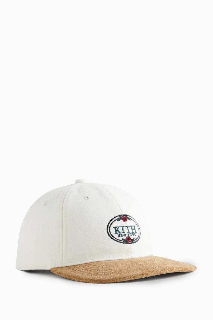 

Two-tone Rose Logo Cap in Wool-blend, Neutral