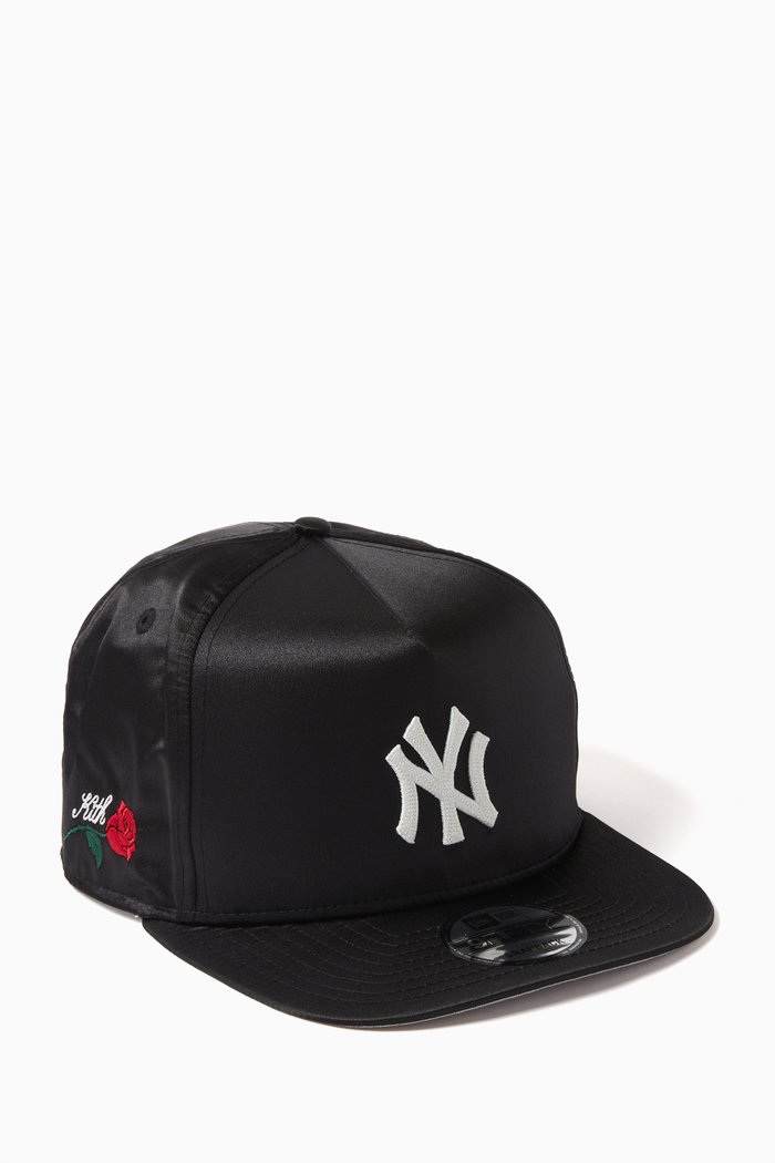 x Yankees 9FIFTY A-Frame Snapback Cap in Satin, Black