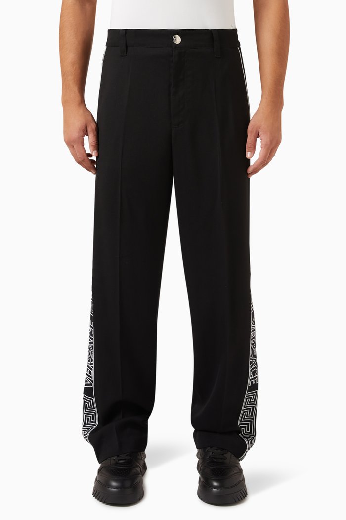 

Greca Pants in Viscose-Gabardine, Black