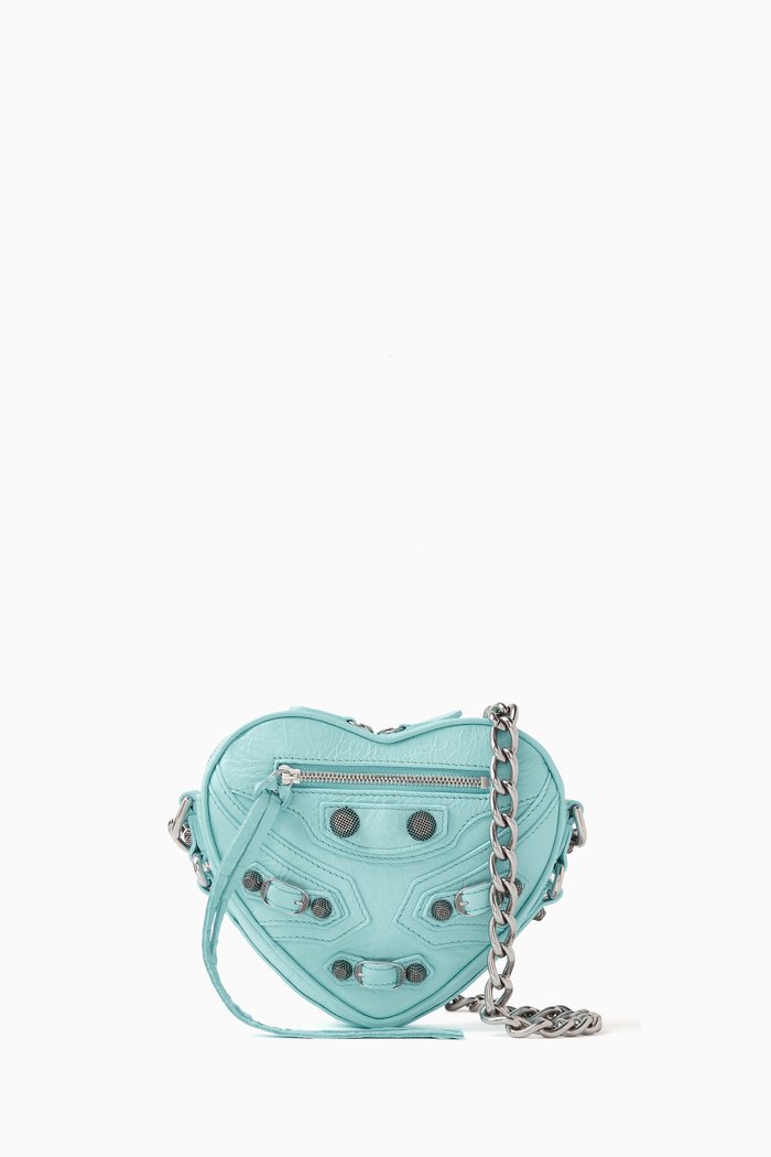 

Mini Le Cagole Heart Bag in Arena Lambskin, Blue