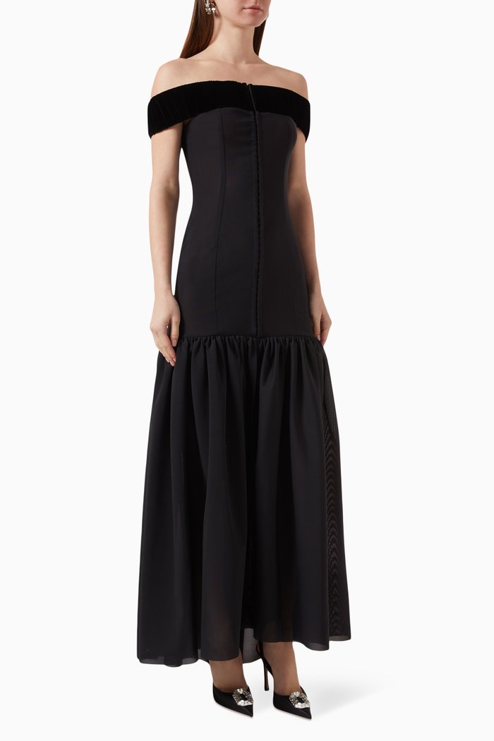 

Narcisse Off-shoulder Maxi Dress, Black