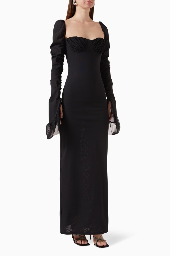 

Limbo Cut-out Dress in Tulle, Black