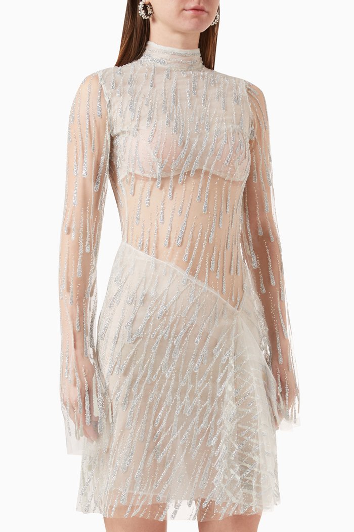 

Heathen Sequin-embellished Mini Dress in Tulle, Neutral