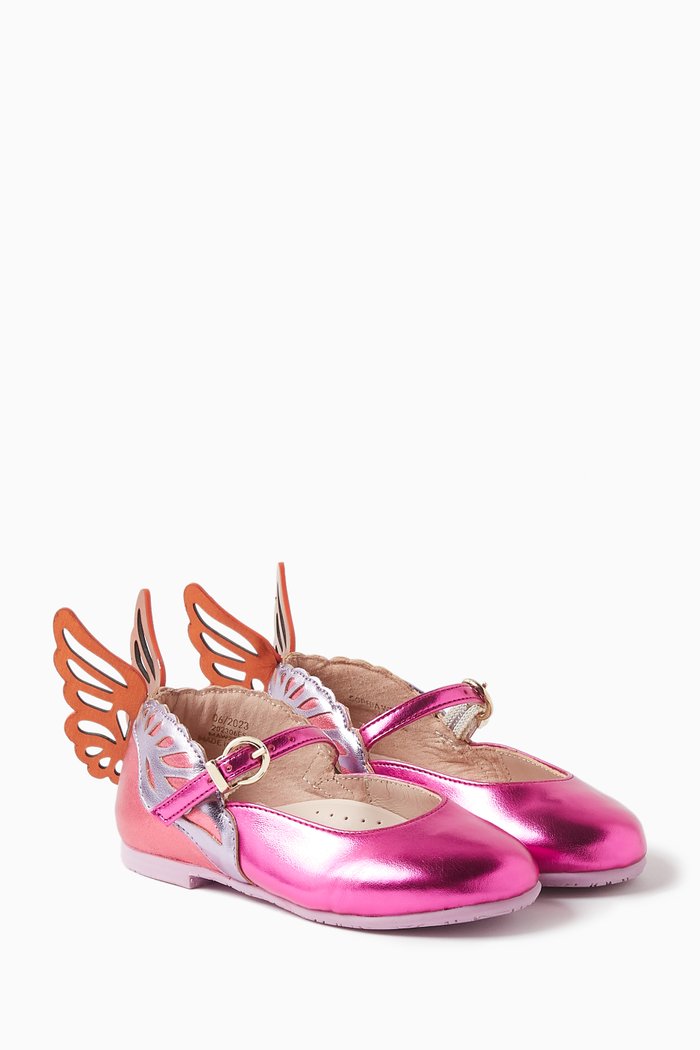 

Heavenly Ballerina Flats in Leather, Pink