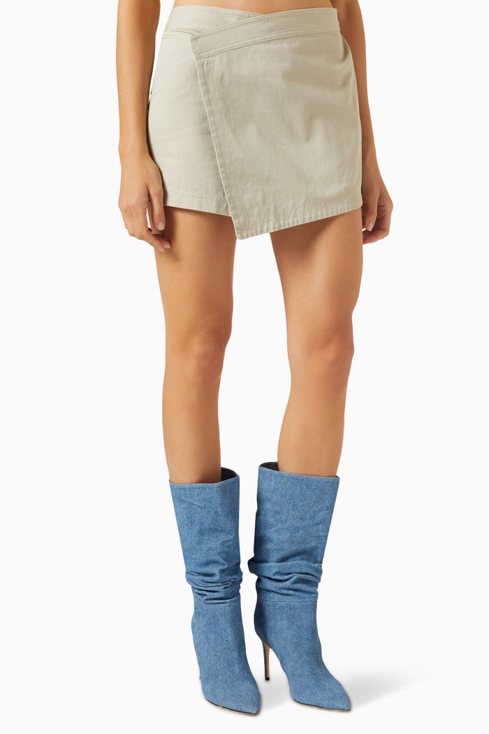 

Flynn Wrap Mini Skirt, Grey