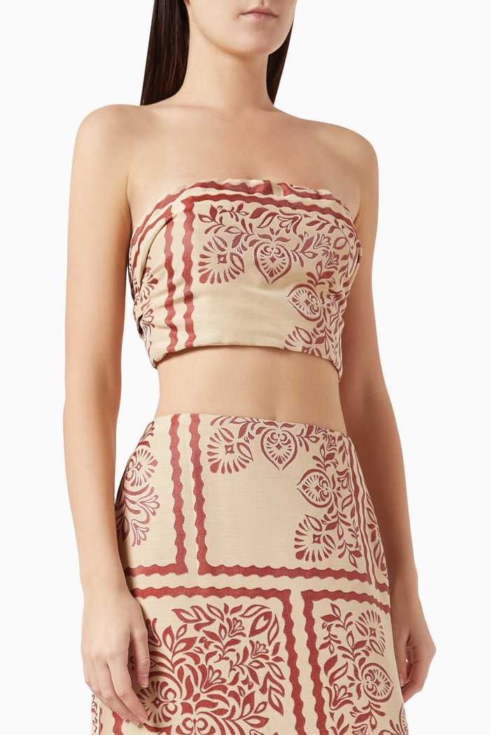 

Palm Bliss Crop Top in Cotton-blend, Neutral