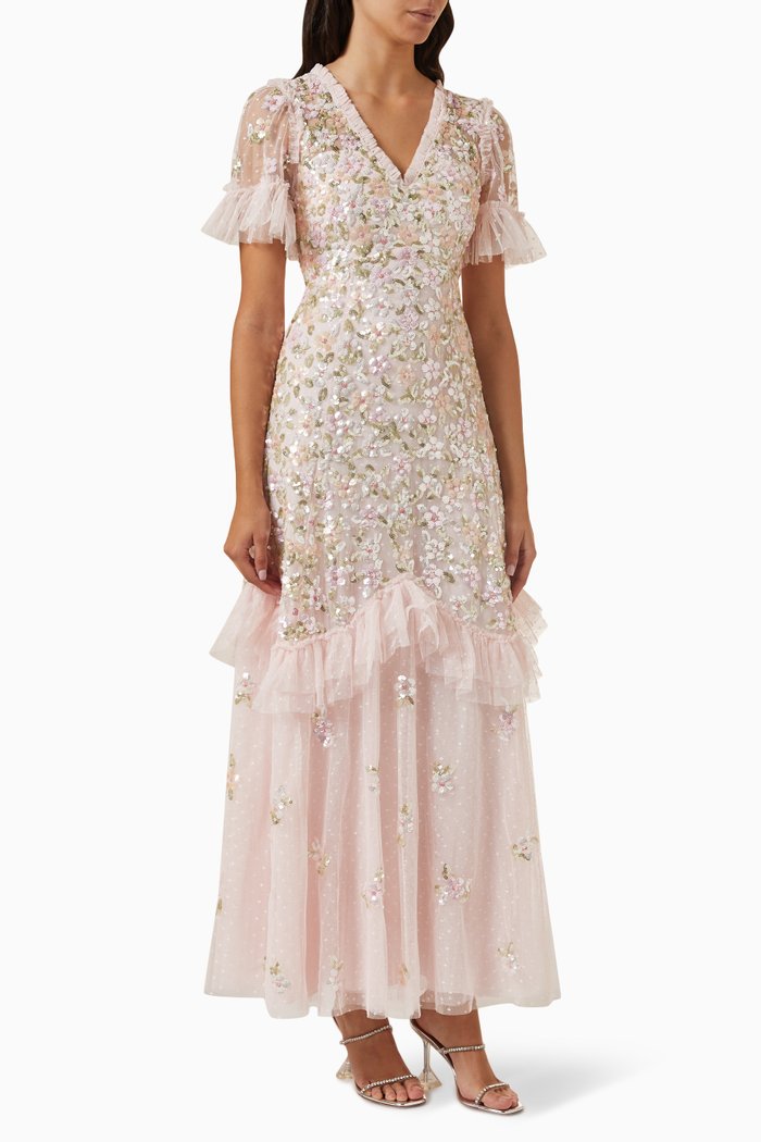 

Raina Sequinned Gown in Recycled Tulle, Pink
