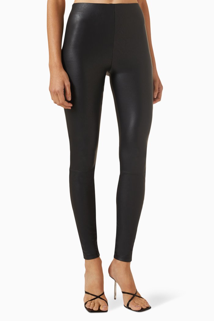 

Good Waist Leggings in Faux Leather, Black