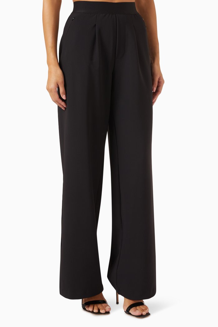 

Pleated Pants in Bonded Scuba, Black