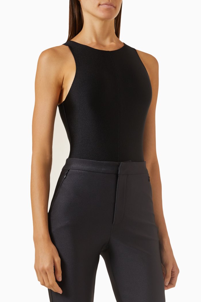 

Compression V-neck Bodysuit in Stretch-nylon, Black