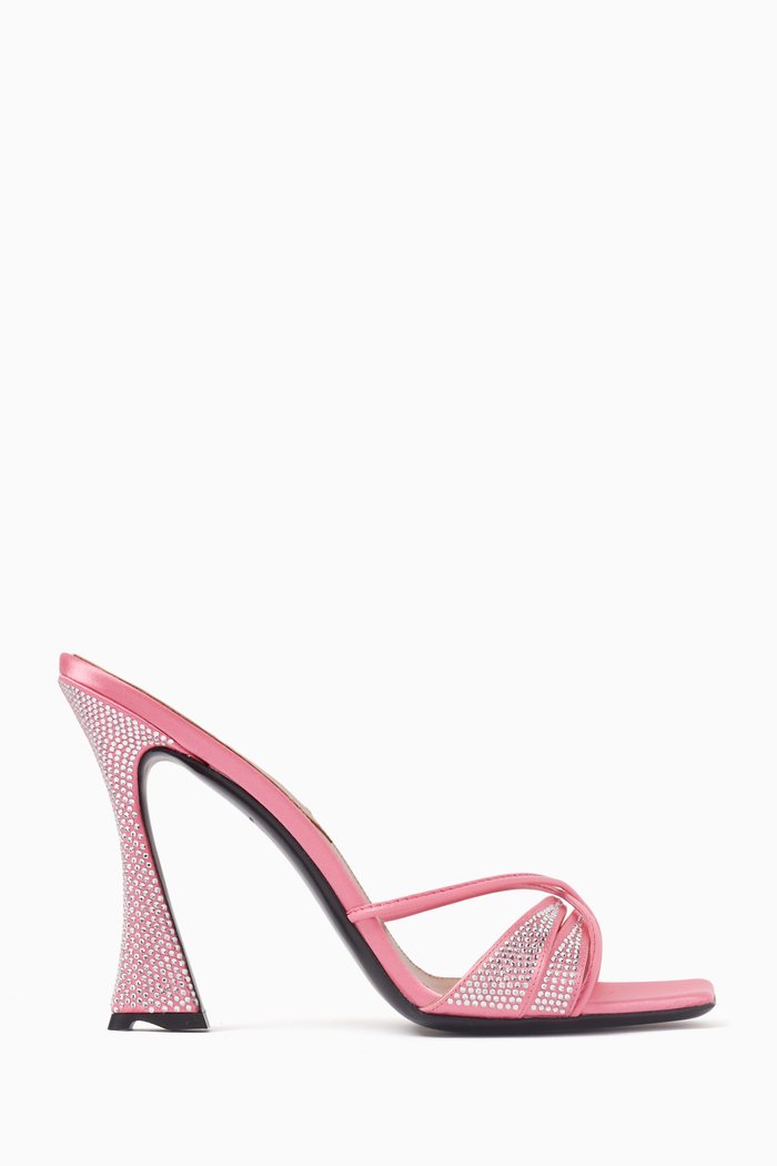 

Lust 100 Crystal Mule Sandals in Satin, Pink