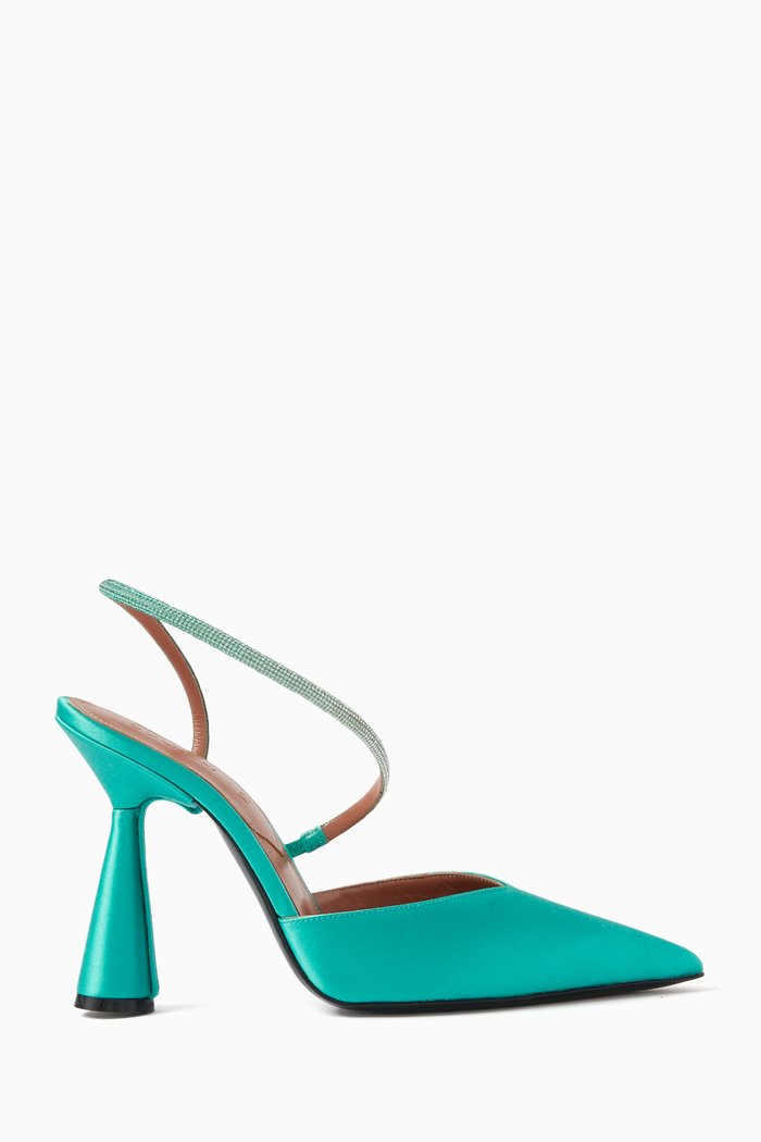 

Saturn 100 Crystal Slingback Pumps in Satin, Blue