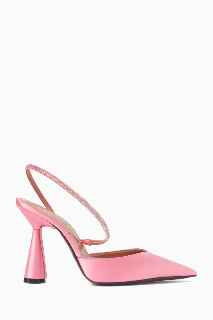

Saturn 100 Crystal Slingback Pumps in Satin, Pink
