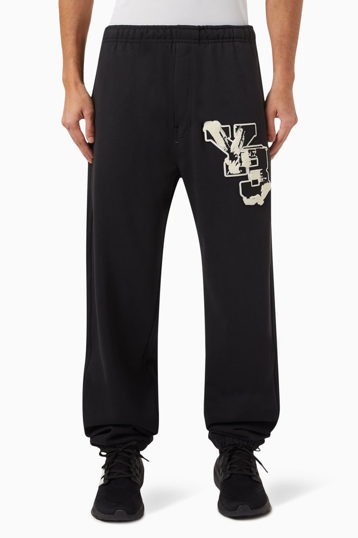 

Graphic Logo-patch Sweatpants in Terry Loopback, Black
