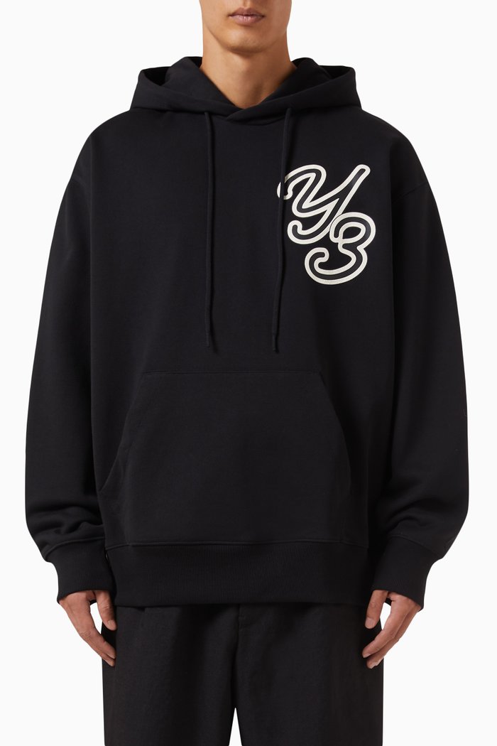 

Graphic Logo Hoodie in Organic Cotton Terry, Black