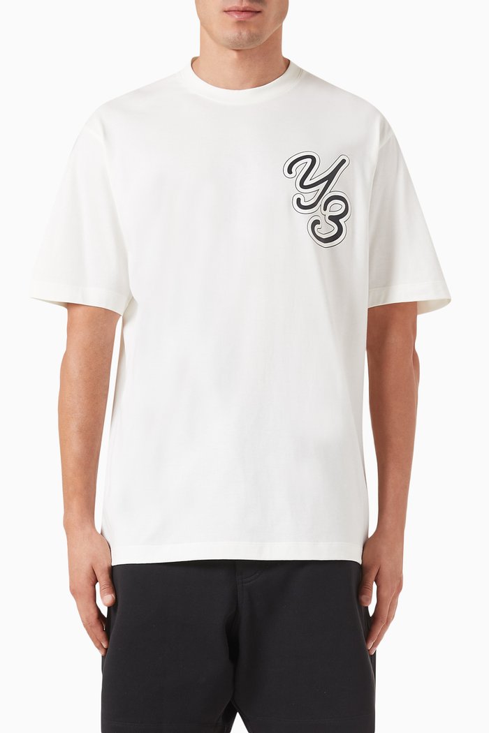 

Y-3 Graphic Logo T-shirt in Cotton-jersey, Neutral
