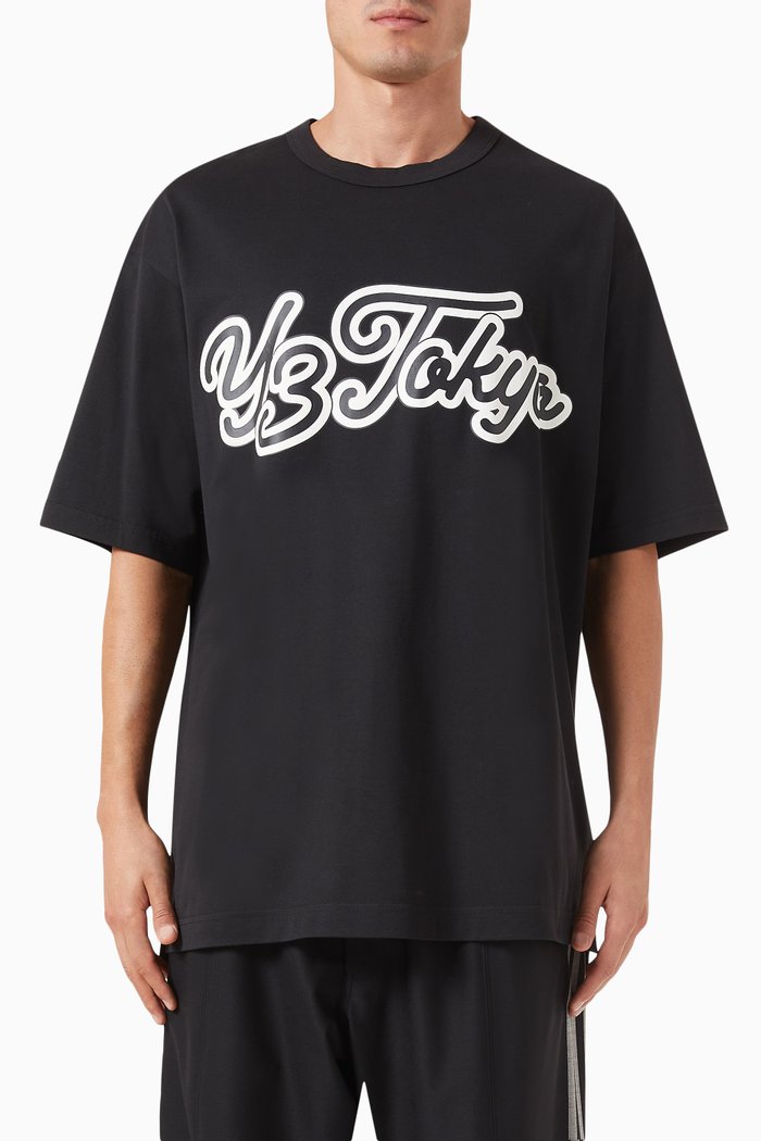 

Y-3 Graphic Logo T-shirt in Cotton-jersey, Black