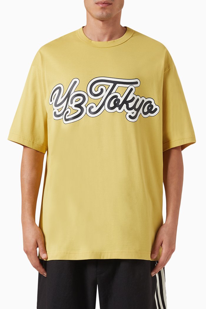 

Y-3 Graphic Logo T-shirt in Cotton-jersey, Yellow